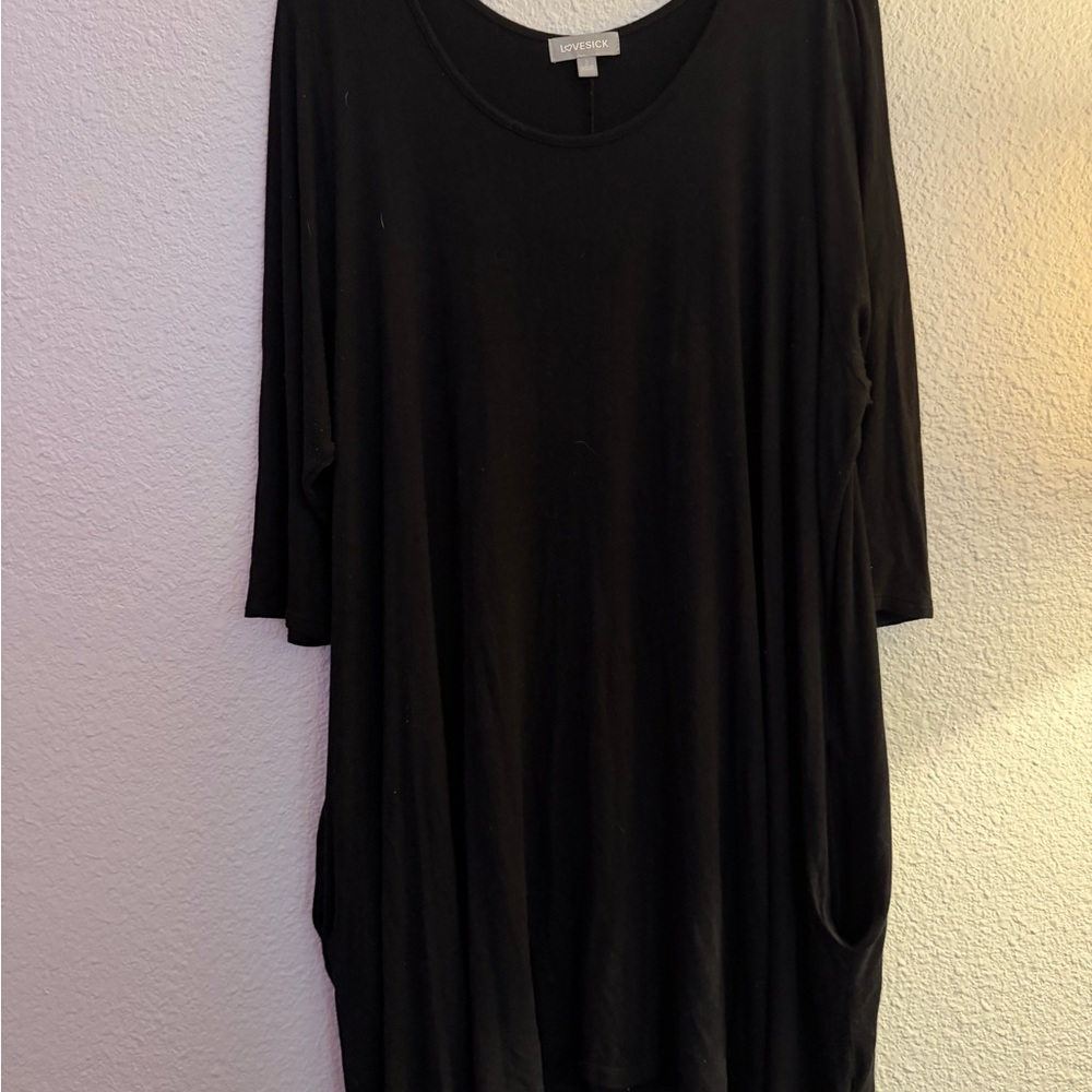 Lovesick Black Tunic Top with pockets